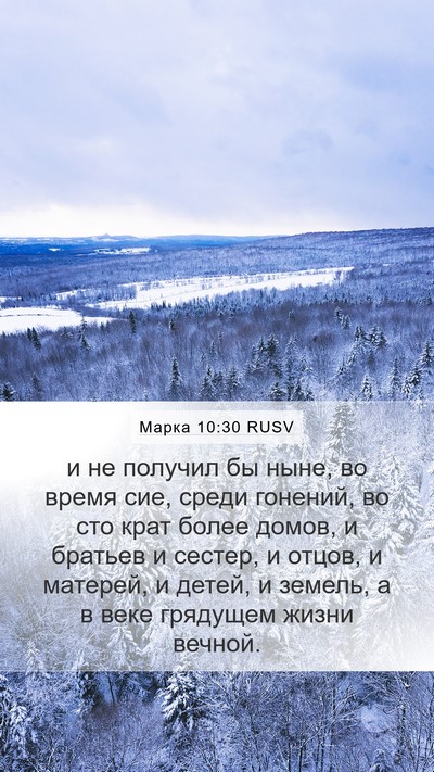 Марка 10:30 RUSV Bible Verse Image