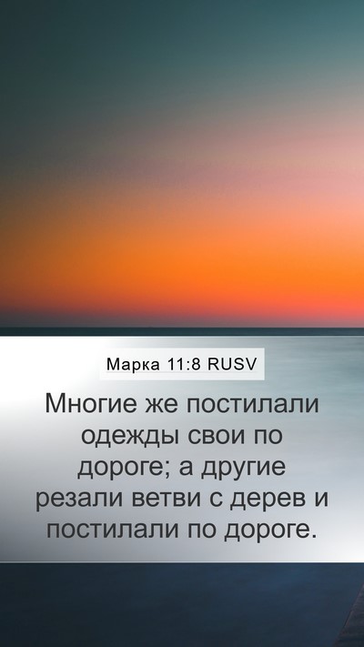 Марка 11:8 RUSV Mobile Phone Wallpaper - Многие же постилали одежды - Mobile Bible Verse Wallpaper