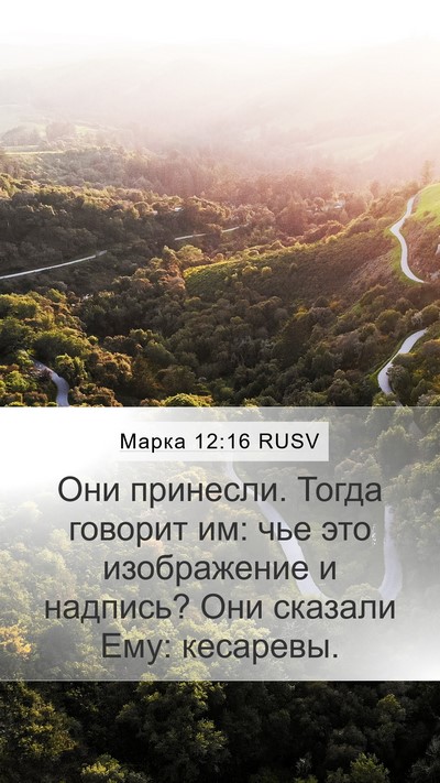 Марка 12:16 RUSV Mobile Phone Wallpaper - Они принесли. Тогда - Mobile Bible Verse Wallpaper