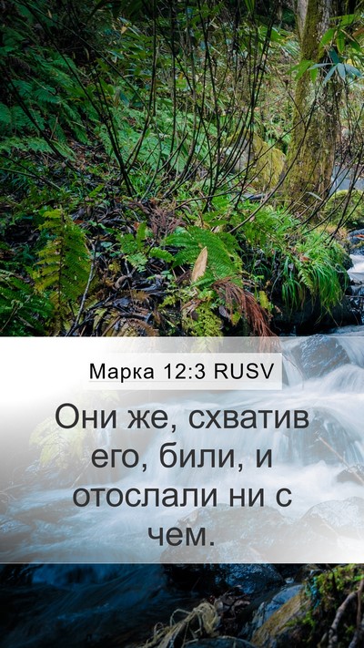 Марка 12:3 RUSV Mobile Phone Wallpaper - Они же, схватив его, били, и - Mobile Bible Verse Wallpaper