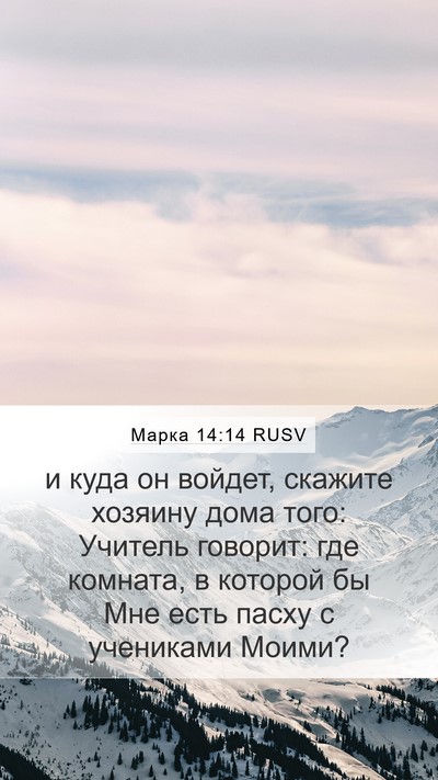 Марка 14:14 RUSV Mobile Phone Wallpaper - и куда он войдет, скажите - Mobile Bible Verse Wallpaper