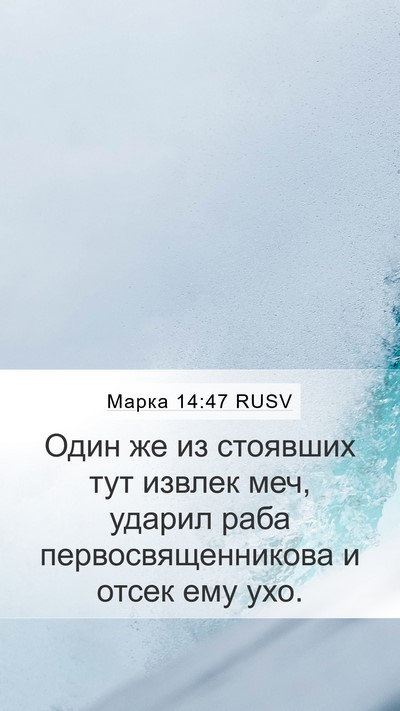 Марка 14:47 RUSV Bible Verse Image