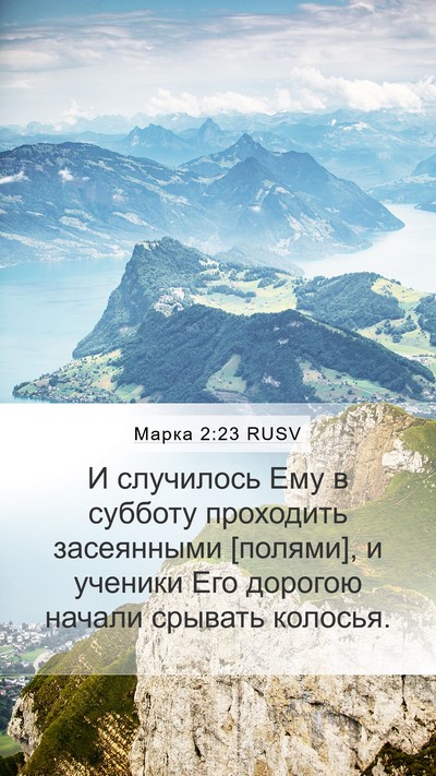 Марка 2:23 RUSV Bible Verse Image