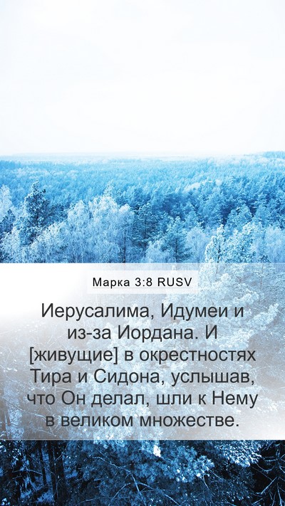 Марка 3:8 RUSV Bible Verse Image