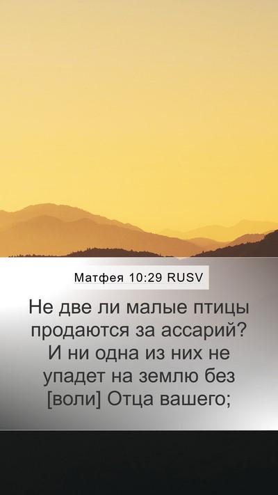 Матфея 10:29 RUSV Bible Verse Image
