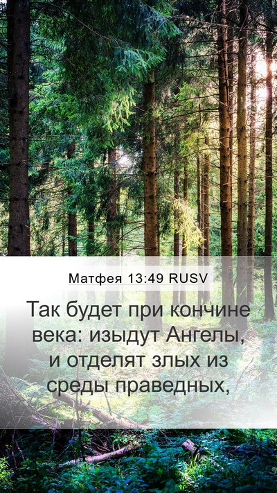 Матфея 13:49 RUSV Bible Verse Image