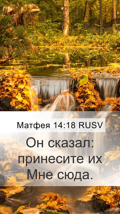 Матфея 14:18 RUSV Mobile Phone Wallpaper - Он сказал: принесите их Мне - Mobile Bible Verse Wallpaper