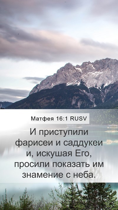 Матфея 16:1 RUSV Mobile Phone Wallpaper - И приступили фарисеи и - Mobile Bible Verse Wallpaper