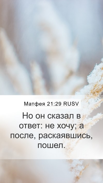 Матфея 21:29 RUSV Bible Verse Image