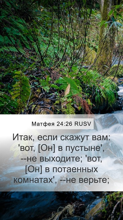 Матфея 24:26 RUSV Mobile Phone Wallpaper - Итак, если скажут вам: 'вот, - Mobile Bible Verse Wallpaper
