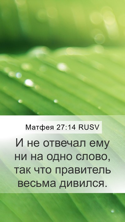 Матфея 27:14 RUSV Bible Verse Image