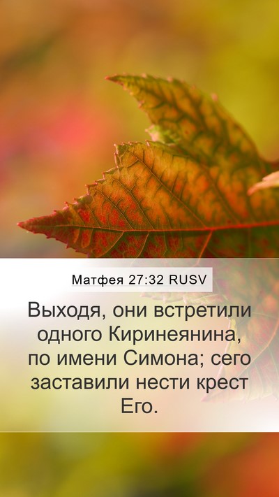 Матфея 27:32 RUSV Bible Verse Image