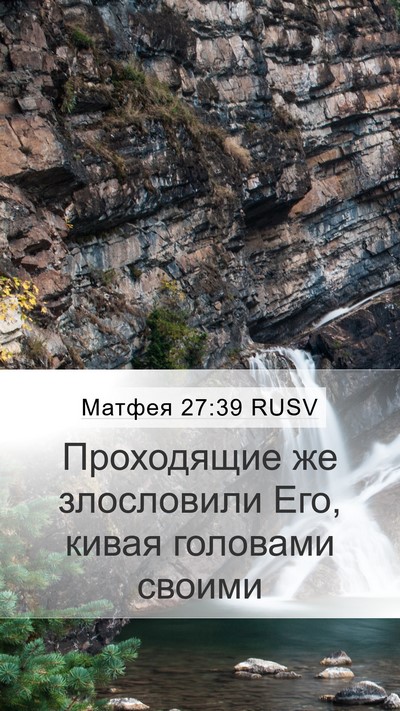 Матфея 27:39 RUSV Bible Verse Image