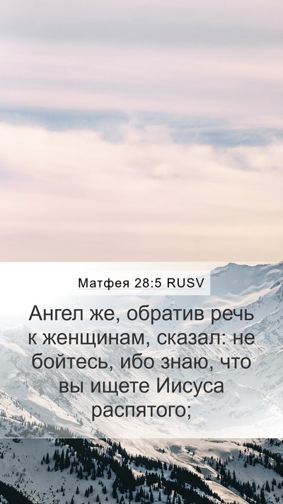 Матфея 28:5 RUSV Bible Verse Image