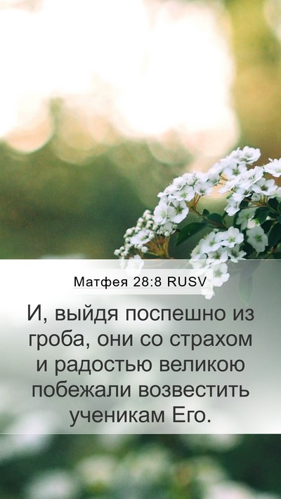 Матфея 28:8 RUSV Bible Verse Image