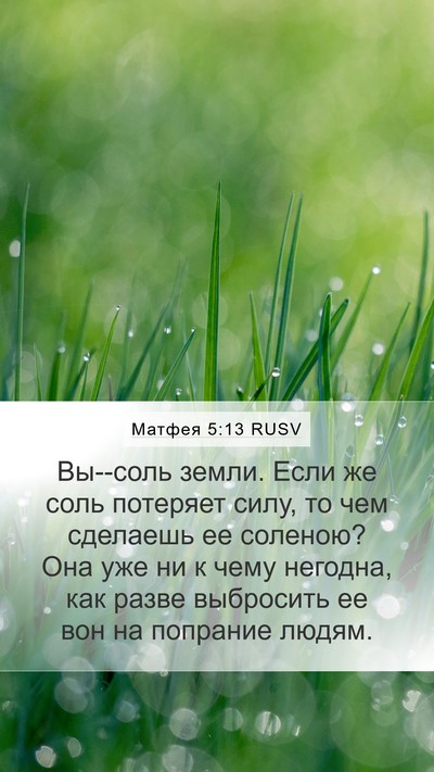 Матфея 5:13 RUSV Bible Verse Image