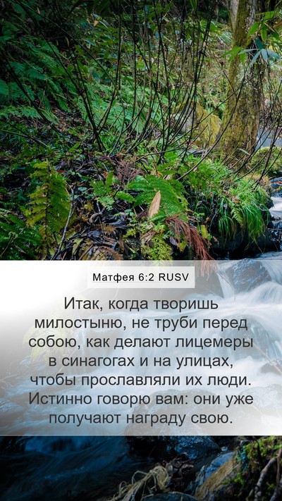 Матфея 6:2 RUSV Bible Verse Image