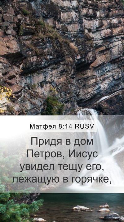 Матфея 8:14 RUSV Bible Verse Image