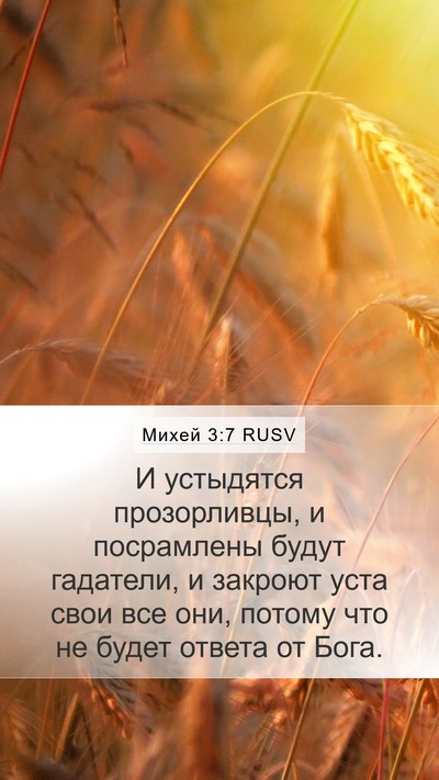 Михей 3:7 RUSV Bible Verse Image