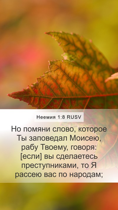 Неемия 1:8 RUSV Mobile Phone Wallpaper - Но помяни слово, которое Ты - Mobile Bible Verse Wallpaper
