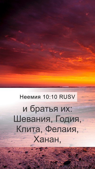 Неемия 10:10 RUSV Mobile Phone Wallpaper - и братья их: Шевания, Годия, - Mobile Bible Verse Wallpaper