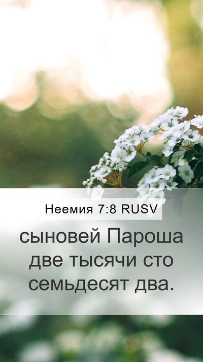 Неемия 7:8 RUSV Mobile Phone Wallpaper - сыновей Пароша две тысячи - Mobile Bible Verse Wallpaper