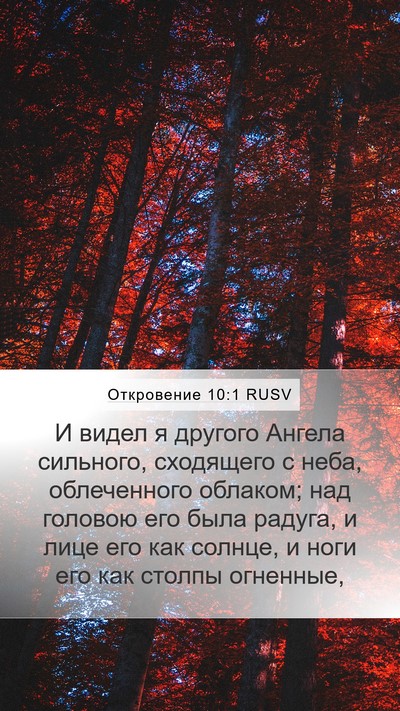 Откровение 10:1 RUSV Bible Verse Image
