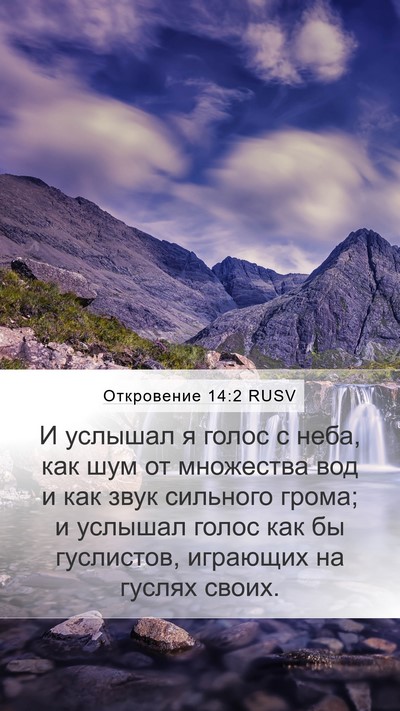 Откровение 14:2 RUSV Bible Verse Image