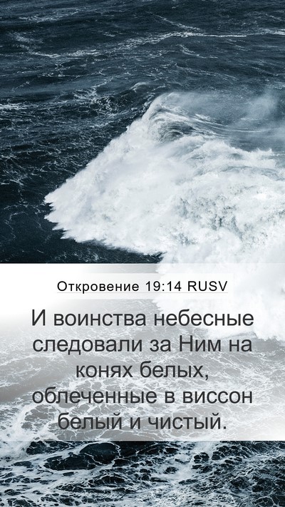 Откровение 19:14 RUSV Bible Verse Image