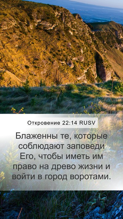Откровение 22:14 RUSV Bible Verse Image