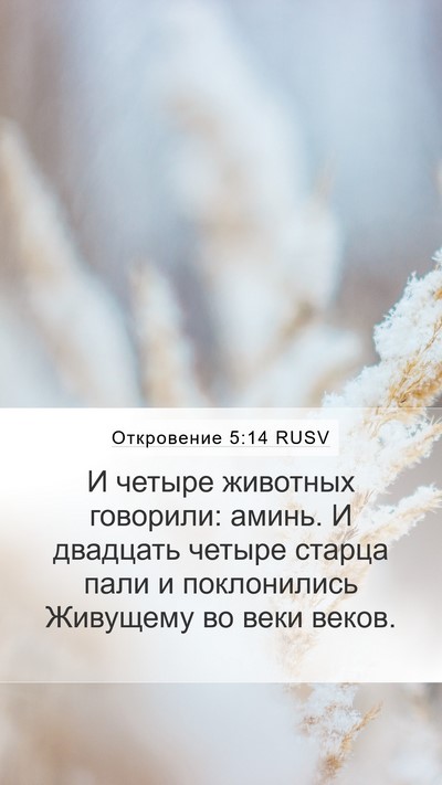 Откровение 5:14 RUSV Bible Verse Image