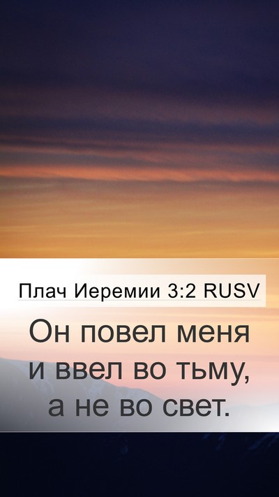 Плач Иеремии 3:2 RUSV Bible Verse Image