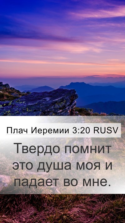 Плач Иеремии 3:20 RUSV Bible Verse Image