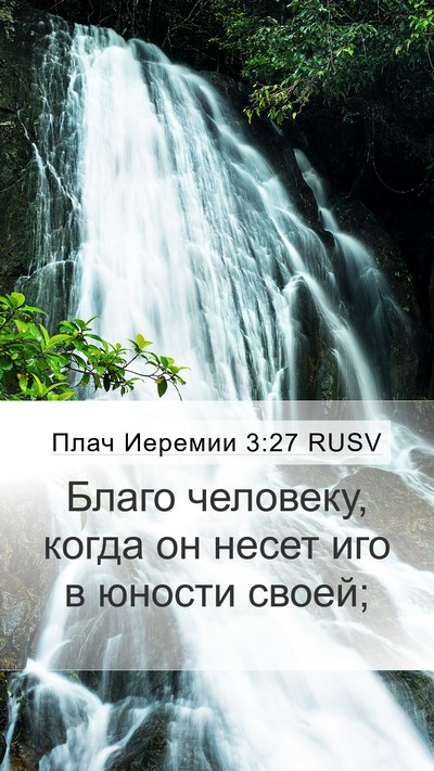 Плач Иеремии 3:27 RUSV Bible Verse Image