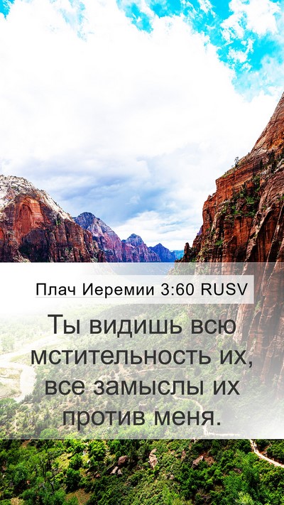Плач Иеремии 3:60 RUSV Mobile Phone Wallpaper - Ты видишь всю - Mobile Bible Verse Wallpaper