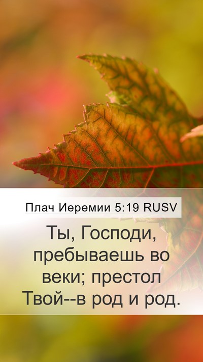 Плач Иеремии 5:19 RUSV Bible Verse Image