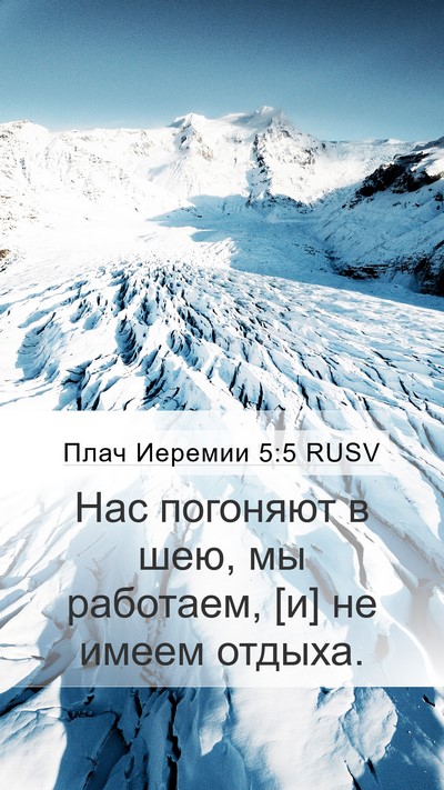 Плач Иеремии 5:5 RUSV Bible Verse Image