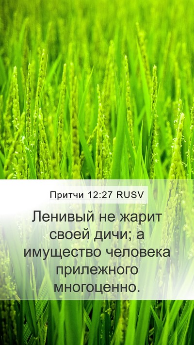 Притчи 12:27 RUSV Bible Verse Image