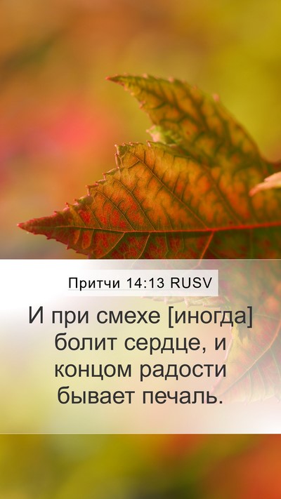 Притчи 14:13 RUSV Bible Verse Image