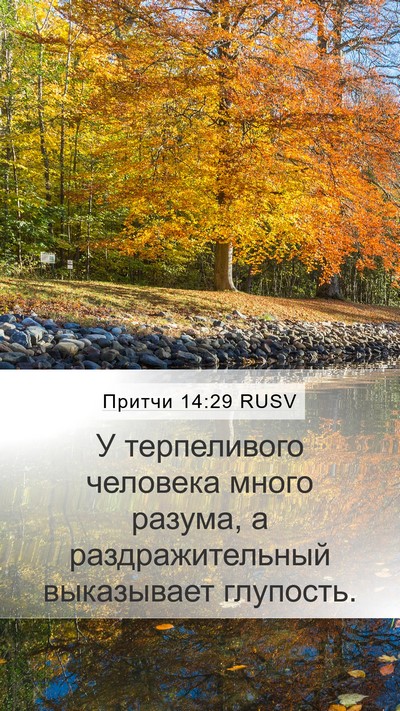 Притчи 14:29 RUSV Bible Verse Image