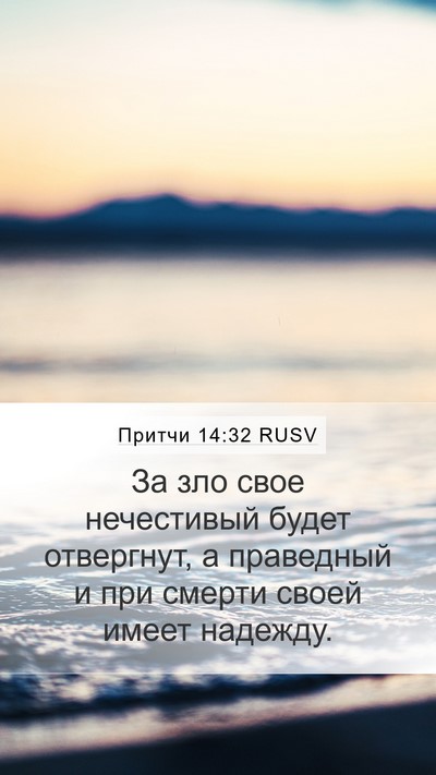 Притчи 14:32 RUSV Bible Verse Image