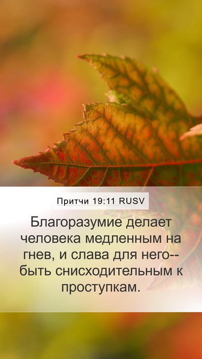 Притчи 19:11 RUSV Bible Verse Image