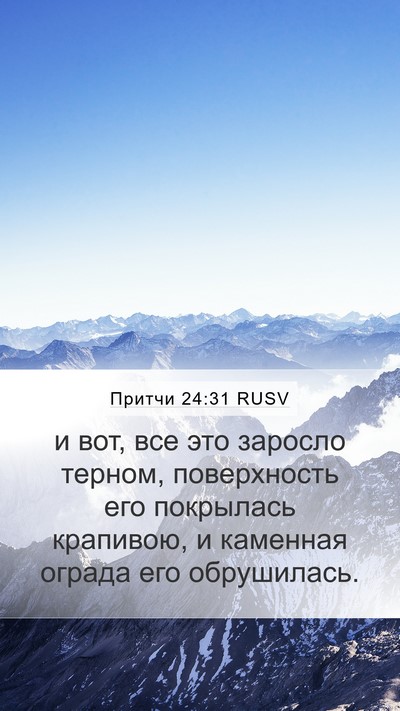 Притчи 24:31 RUSV Mobile Phone Wallpaper - и вот, все это заросло - Mobile Bible Verse Wallpaper