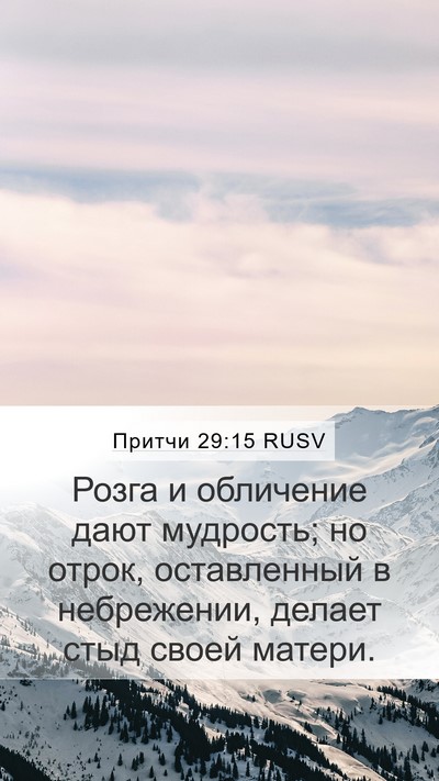 Притчи 29:15 RUSV Bible Verse Image