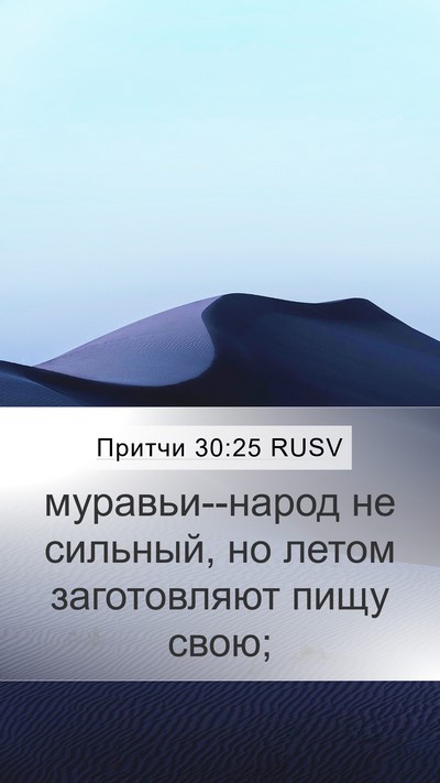 Притчи 30:25 RUSV Bible Verse Image