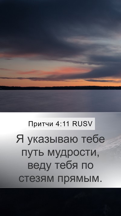 Притчи 4:11 RUSV Mobile Phone Wallpaper - Я указываю тебе путь - Mobile Bible Verse Wallpaper