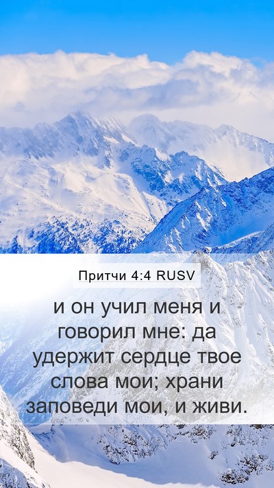 Притчи 4:4 RUSV Bible Verse Image
