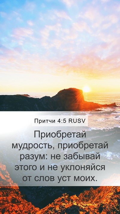 Притчи 4:5 RUSV Bible Verse Image