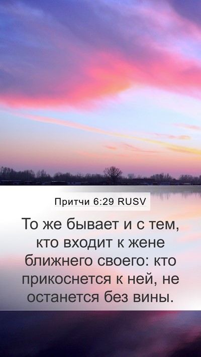 Притчи 6:29 RUSV Bible Verse Image