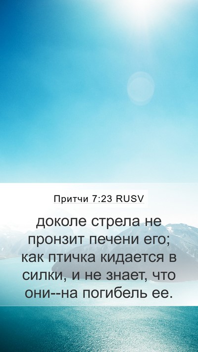 Притчи 7:23 RUSV Bible Verse Image